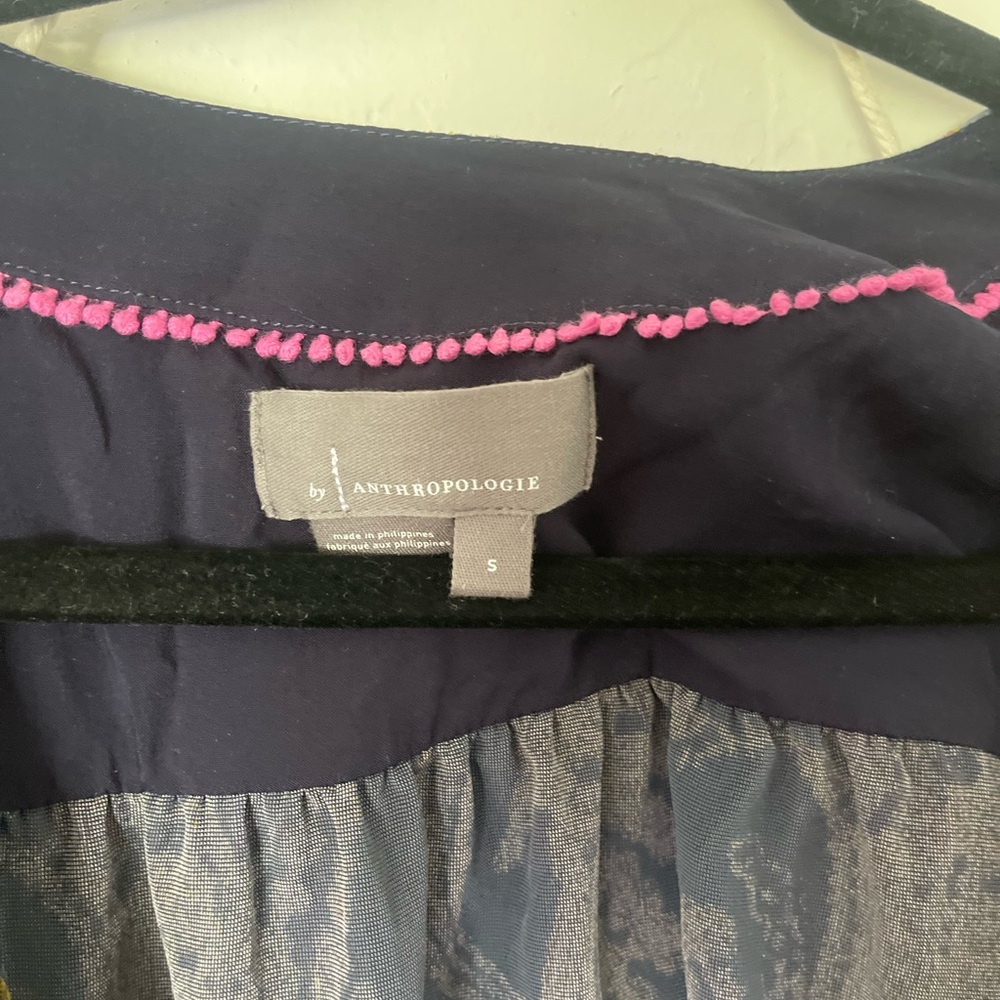 Anthropologie Velvet Wrap Top Paisley Print - Picture 3 of 8